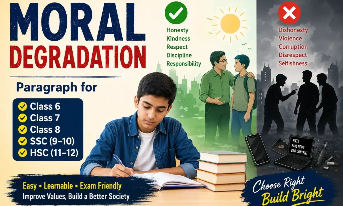 Moral Degradation Paragraph for Class 6, 7, 8, SSC & HSC